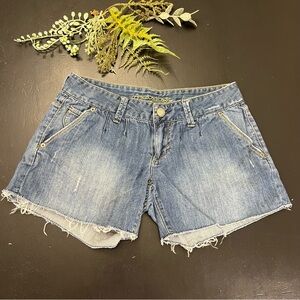 American Eagle‎ Y2k Vintage Medium Wash Low Rise Denim Jean Shorts Sz 2